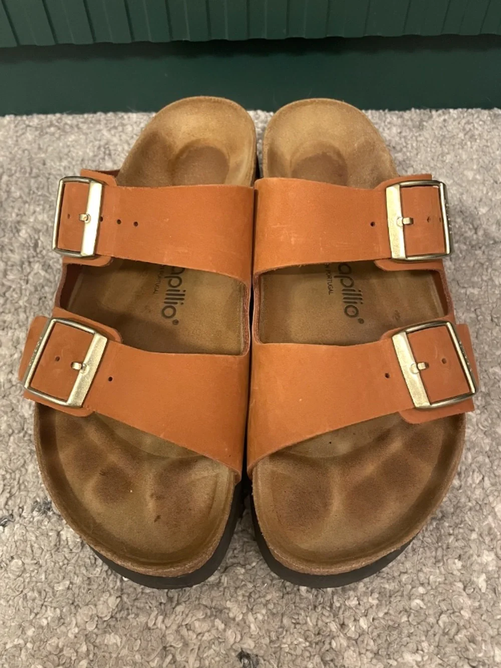 Birkenstock Papillio Arizona Flex Platform Nubuck Leather Pecan Size 40 (9-9.5)